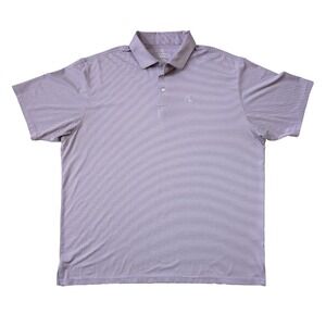 Rhoback Mens 3XL Polo Purple Stripe Performance Golf Stretch XXXL
